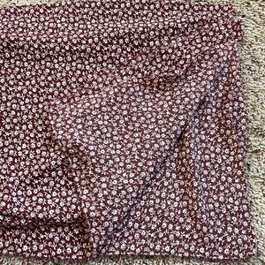 Wooldobby Burgandy Floral Print Fabric